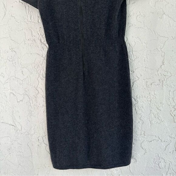 C BY BLOOMINGDALES Cashmere Dress Size Small Leather Sleeves - Picture 8 of 8